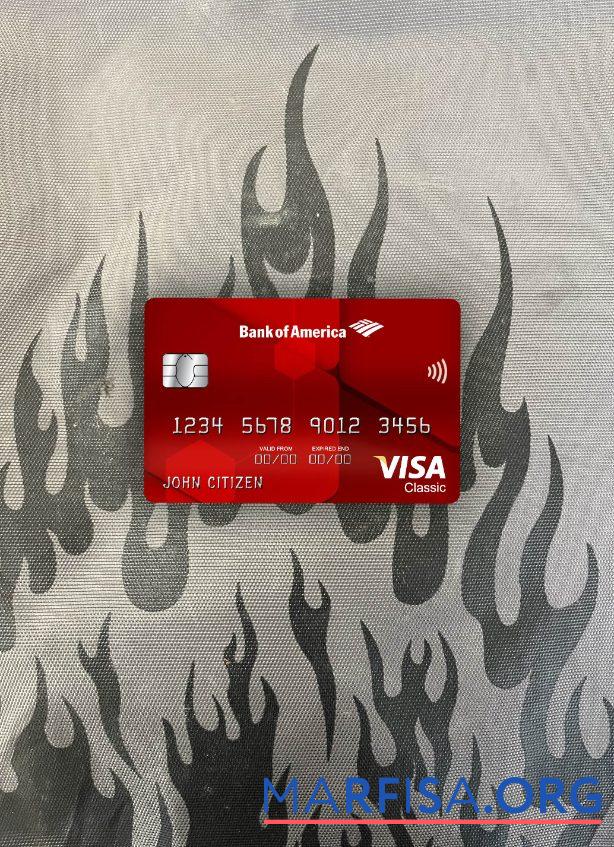 Realistic USA Bank of America bank visa classic card photolook front example